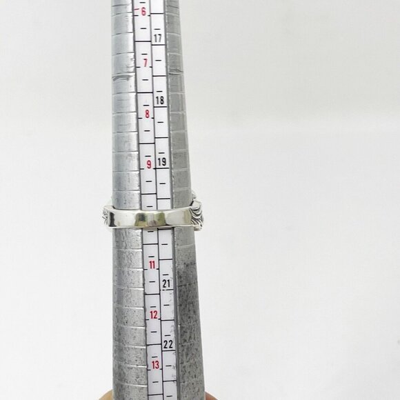 Carolyn Pollack Vintage 925 Sterling Silver Flower Motif Chunky Ring Size 9.75 - Picture 8 of 9